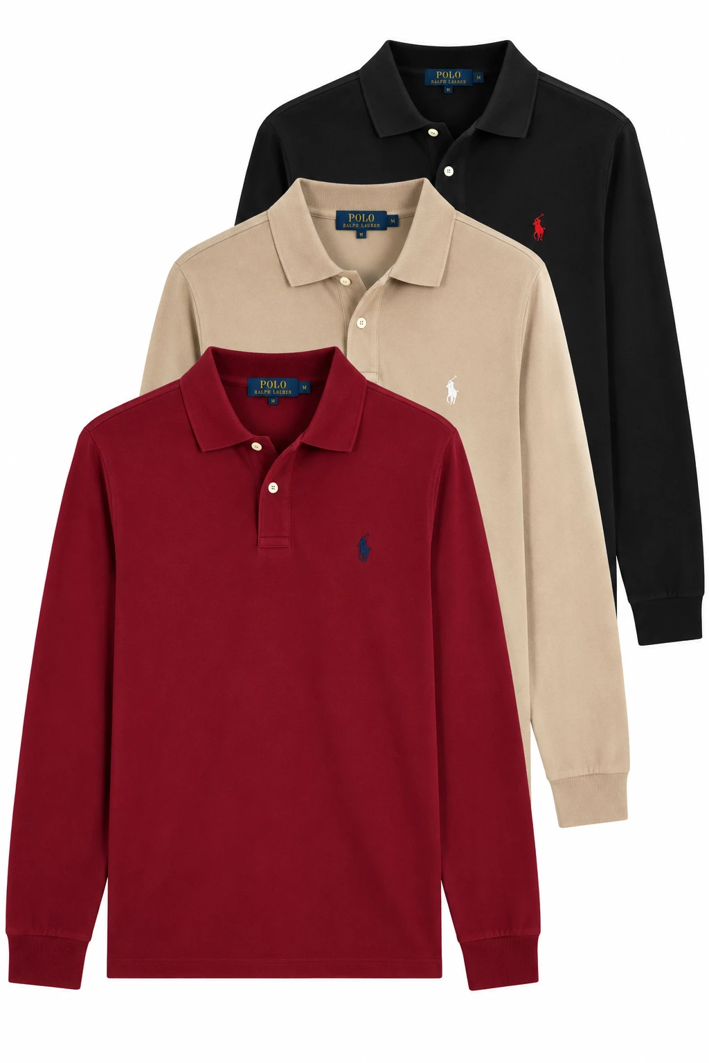 Pack de 3 Polo Ralph ( Bordeau+biege+Noir )— L’ESSENTIEL DU STYLE MASCULIN