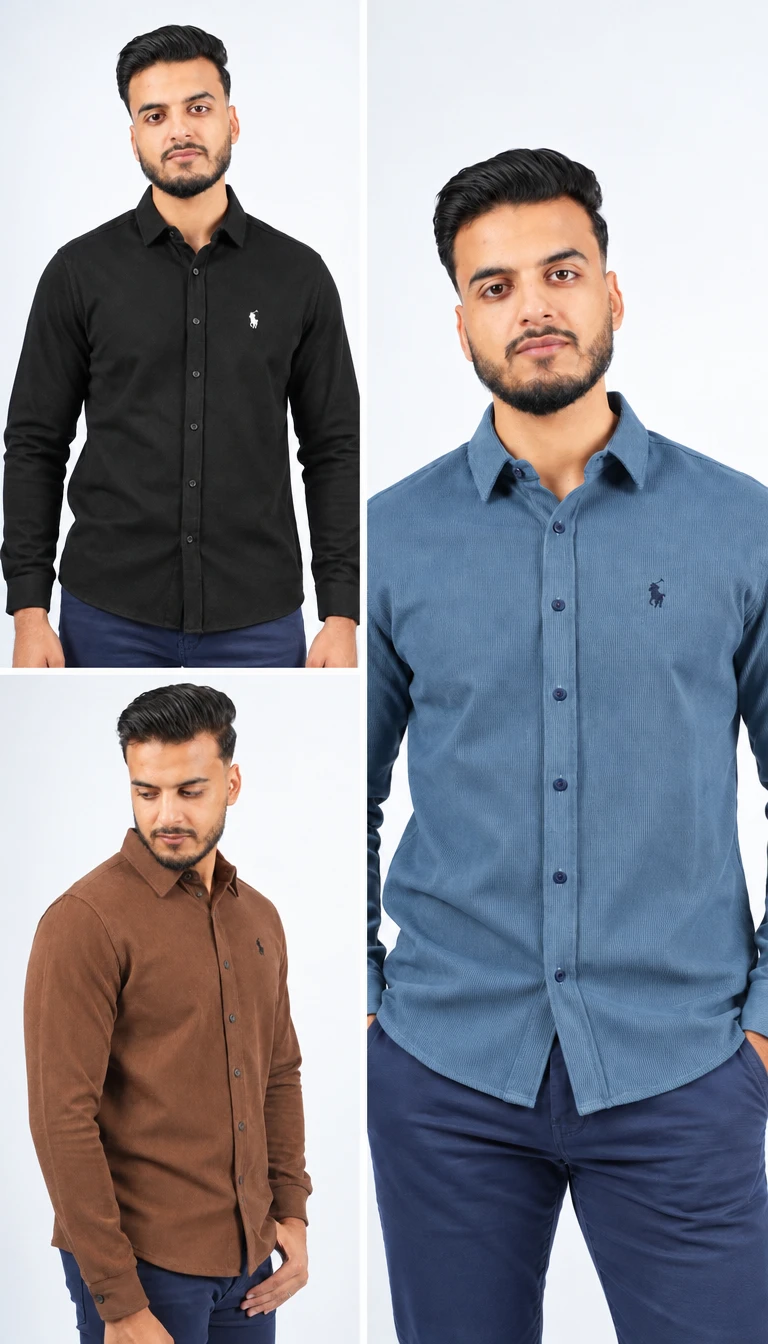 Pack 3 Chemises Polo Gatifa Homme – Élégance, Style Chic & Tissu Texturé